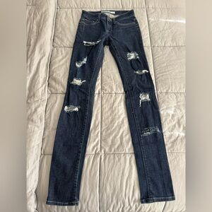 Joe's Jeans Dark Blue Distressed Skinny Jeans